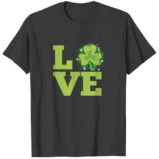 clover shamrock love gift idea T-shirt
