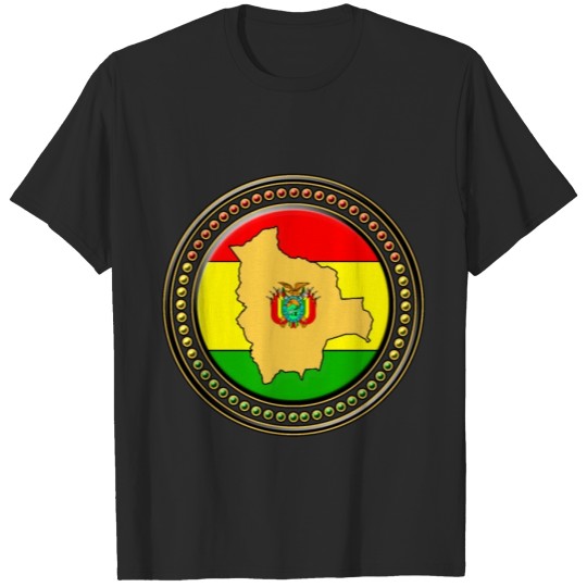 Discover Bolivia Flag Map T-shirt
