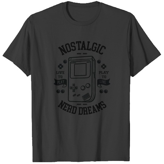 Nostalgic Nerd Dreams Gaming Console Gameboy T-shirt