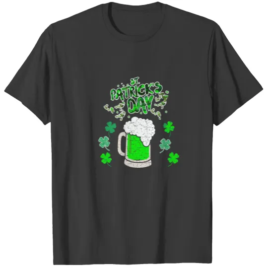 St Patricks Day- Green Beer, Shamrock Trend Design T-shirt