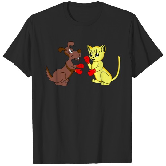 Discover Fight dog cat quarrel pet squabble gift kitten box T-shirt