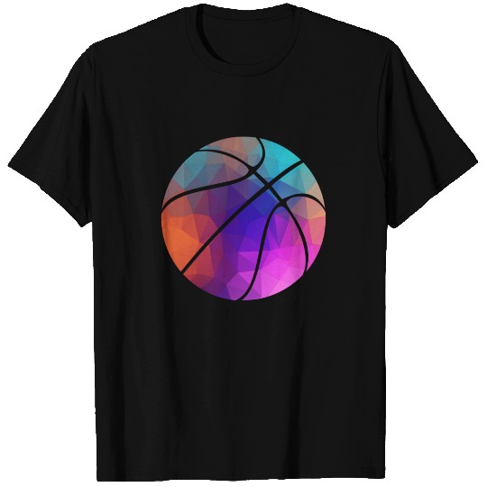Geometric Color Basketball Graphic Design T-shirt