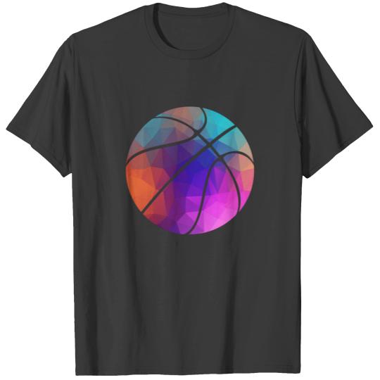 Geometric Color Basketball Graphic Design T-shirt