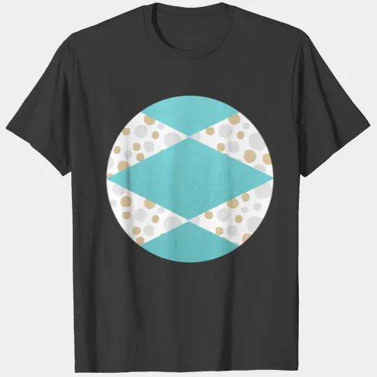 Teal Diamonds and Gold and Silver Polka Dots T-shirt