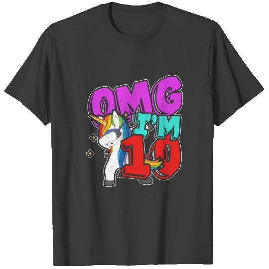 OMG Ich bin 10 Dabbing Einhorn T-Shirt T-shirt
