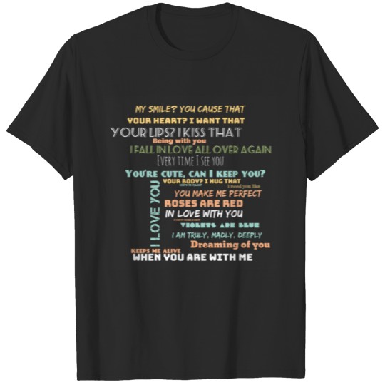 Discover I Love You Sayings Words Cloud T-shirt