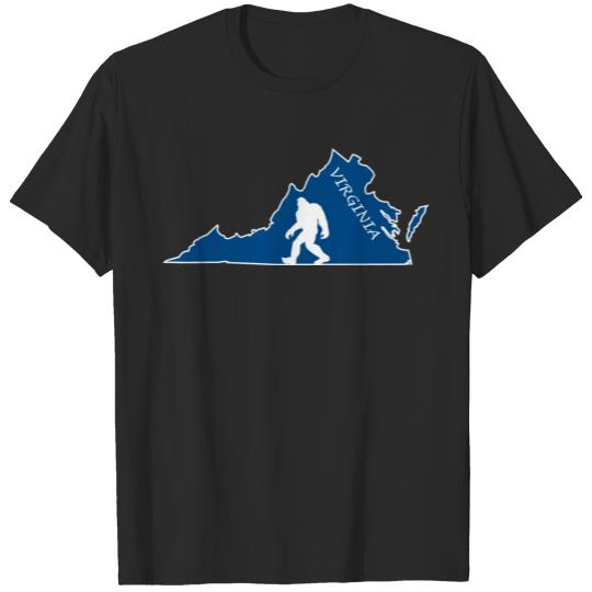 Discover Bigfoot Virgina State Map Gift T-shirt