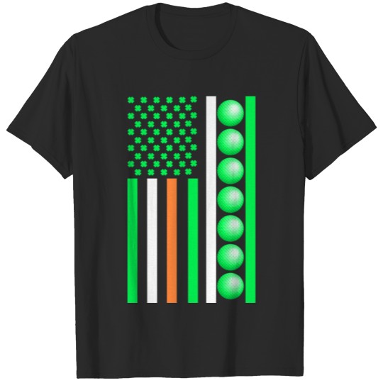 Discover St Patricks Day Irish American Flag T Shirt Golf T-shirt