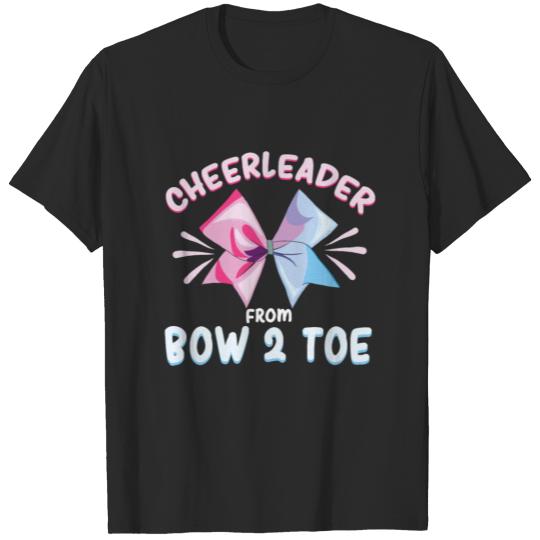 Discover Cheerleader High School Cheergirl Bow Pom Pom Gift T-shirt