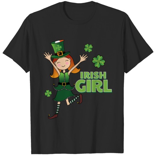 Discover Irish Girl Four Leaf Clover St Patricks Day Shirt T-shirt