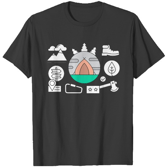 geometry Mountains Trip Hiking Outdoor T-shirt