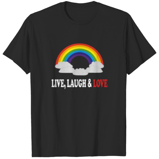 Discover Live, Laugh and Love Rainbow T-shirt