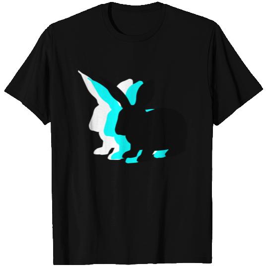 hase rabbit easter bunny long ears black white T-shirt