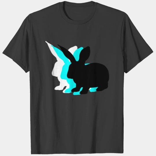 hase rabbit easter bunny long ears black white T-shirt