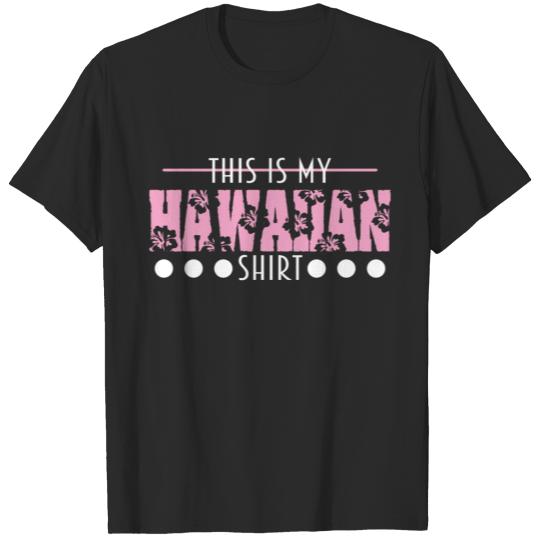 Pinky Cute Floral Hawaiian T-shirt for beach T-shirt