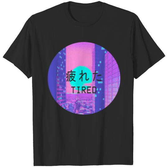 Tired Vaporwave Aesthetic hypnotic Style Gift Sad T-shirt