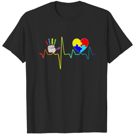 Discover Autism Puzzle Heartbeat Shirt T-shirt