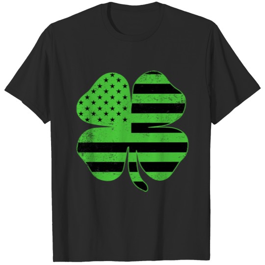 Discover Irish American Flag Shamrock Clover St Patrick's T-shirt