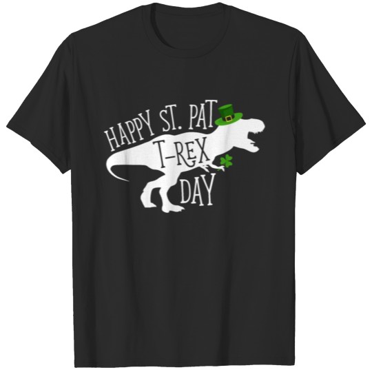 Discover Happy St Pat T-Rex Day Dinosaur Shamrock St T-shirt