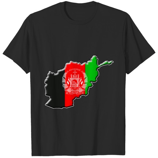 Discover Afghanistan flag map T-shirt