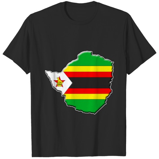 Discover Zimbabwe Flag Map T-shirt