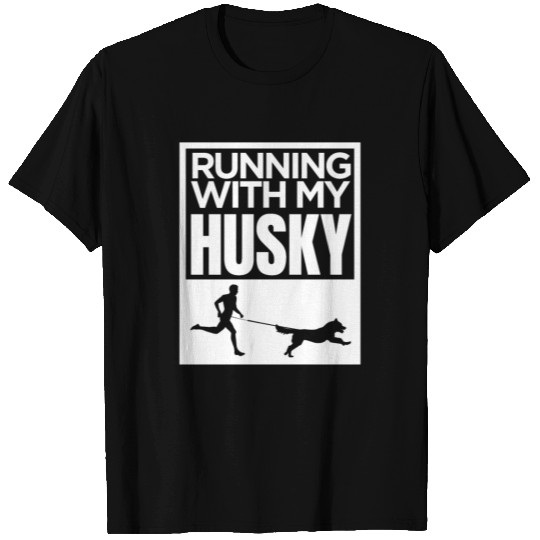 running with my husky T-shirt
