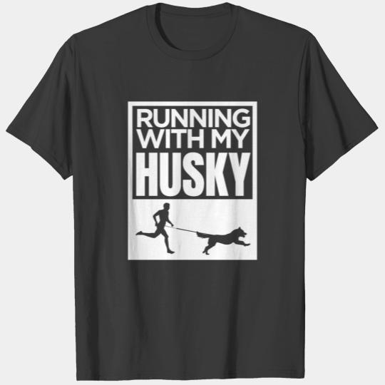 running with my husky T-shirt