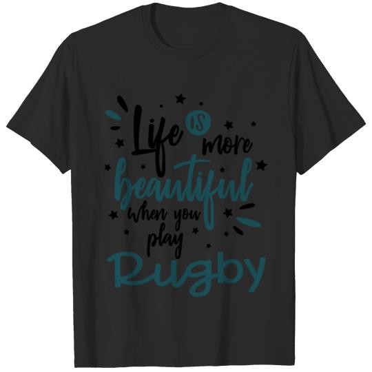 Discover Life Beautiful Rugby Team Womens Quotes Saying Gif T-shirt