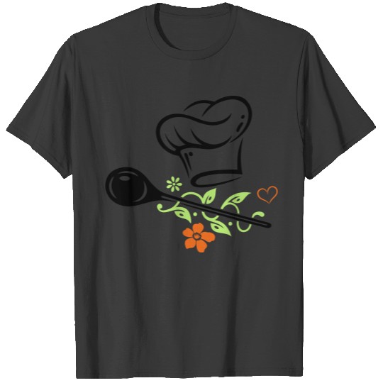 Cooking Chef Hat Vegan Healthy Wooden Spoon T-shirt