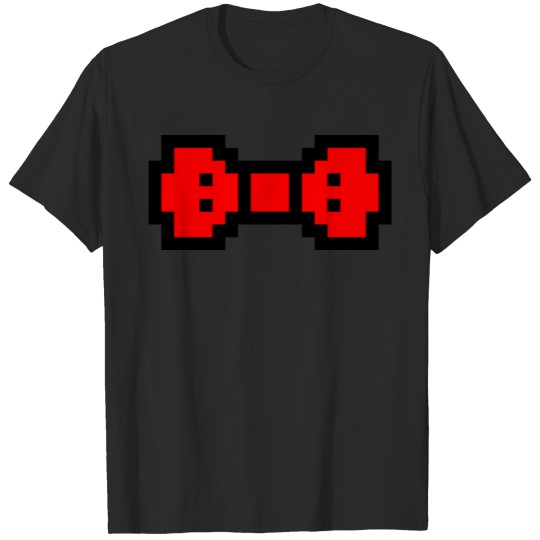 Bow tie picel red Nerd Geek retrogaming T-shirt