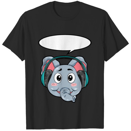 Discover Elephant with headphones T-shirt
