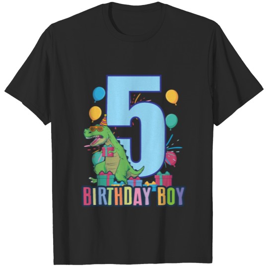 Discover Dino T-Shirt I am already 5 T-Rex boy T-shirt