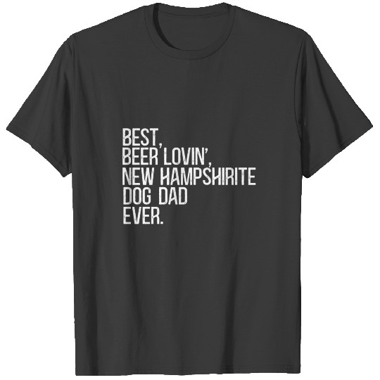 Retro New Hamphshire Beer Lover Dog Dad Gift T-shirt