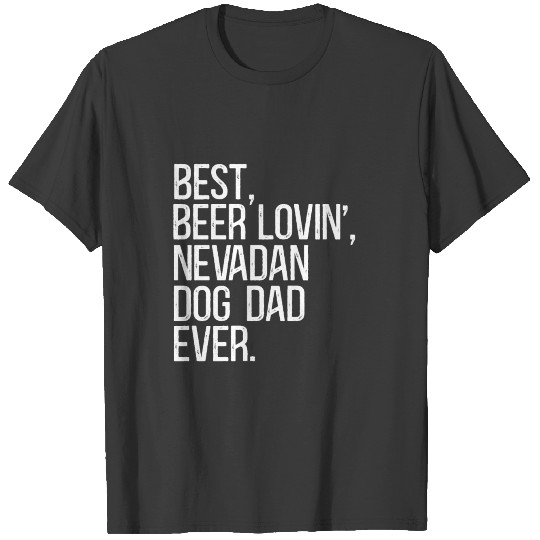 Retro Nevada Beer Lover Dog Dad Vintage Gift T-shirt