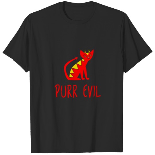 Discover Purr Evil T-Shirt Cat Lover Kitten Pets Devil Gift T-shirt