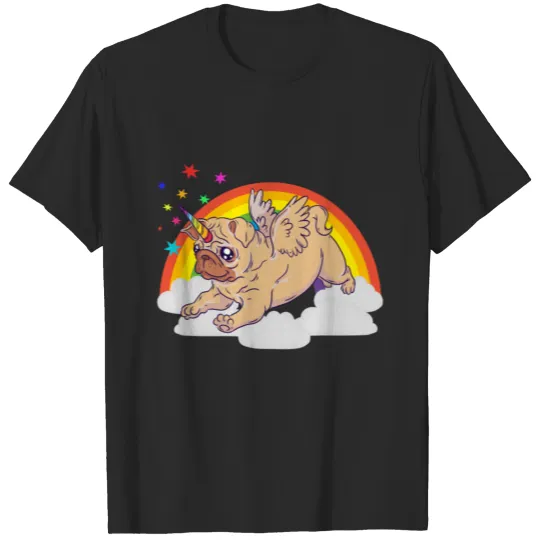 Pug Unicorn Rainbow Magic Dog Puppy Stars Gift T-shirt