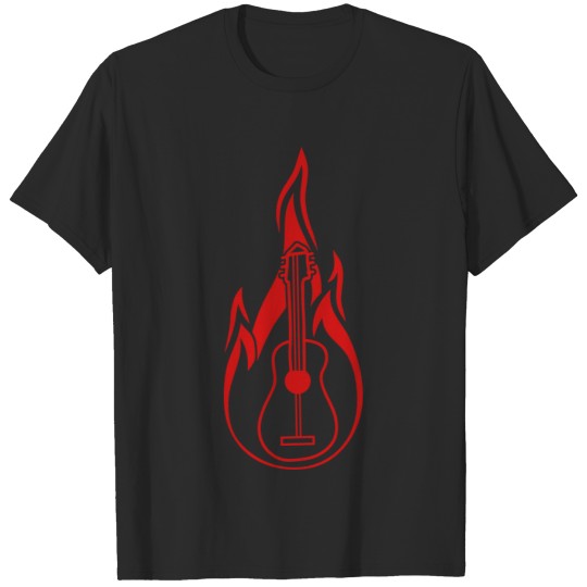 Discover logo burn guitar fire flames hot learn play song c T-shirt