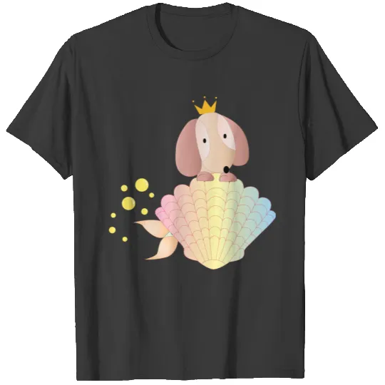 mermaid dog sea dog puppies gift T-shirt
