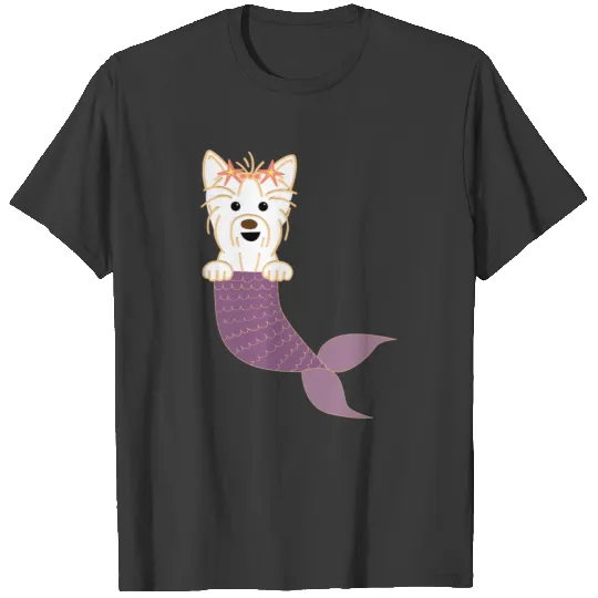 mermaid dog sea dog puppies gift T-shirt
