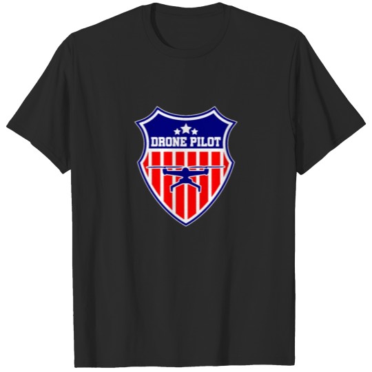 Discover Drone Pilot Emblem USA T-shirt
