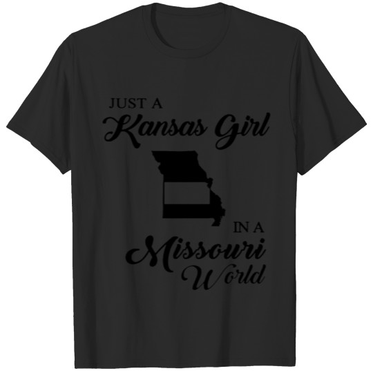 Discover just a Kansas girl in a Missouri world mom T-shirt
