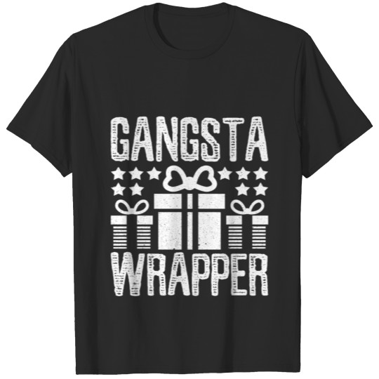 Discover Gangsta Wrapper Funny Christmas Rap Music Gift T-shirt