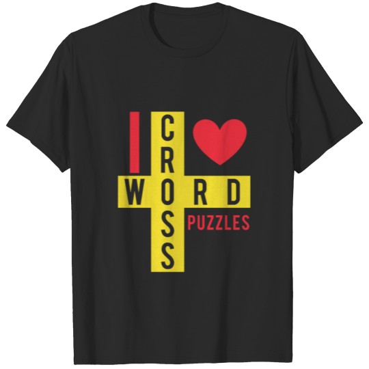 Discover Cool I Love Crosswords gift T-shirt