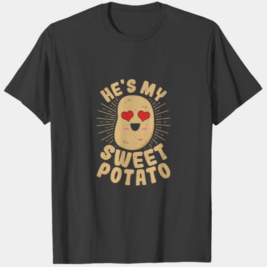 Funny He's My Sweet Potato Cute Love Heart Gift T-shirt