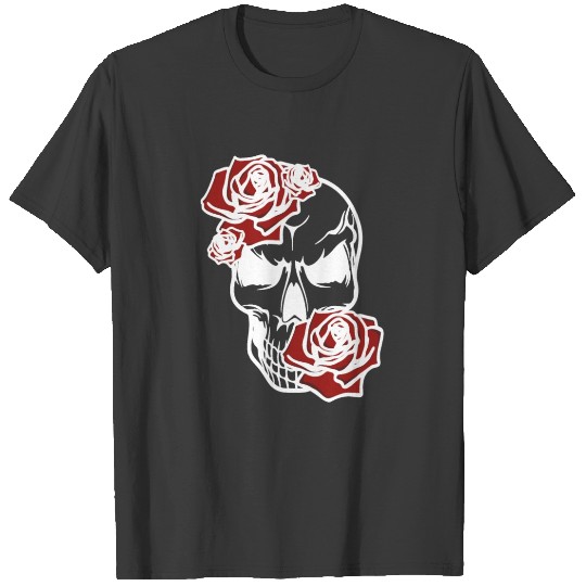 Funny Skull Roses Designe | Perfect Gift Idea T-shirt