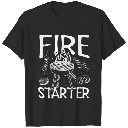 Discover Fire Starter Griller hot coal burger barbecue T-shirt