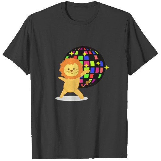 lion dance disco ball party time buddy beat glass T-shirt
