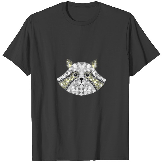 Artsy Raccoon Cute Animals Sparkly Polygon Gift T-shirt