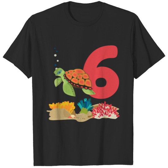 Discover 6th Birthday Shirt Kids Cartoon Turtle T-Shirt T-shirt