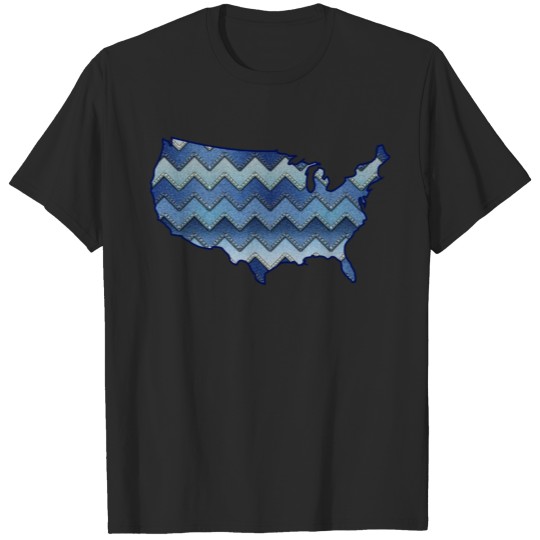 Discover America Map Denim T-shirt